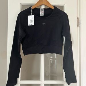 Gymshark Black Long Sleeve Crop Top